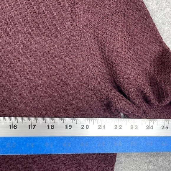 Ted Baker Men's Size 6 Maroon 1/4 Zip Waffle Knit Sweater Jumper Pullover Preppy - Picture 3 of 9